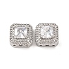 Brass Micro Pave Clear Cubic Zirconia Beads KK-S389-29P-1