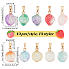 100Pcs 10 Style Two Tone Transparent Spray Painted Glass Pendants GLAA-PH0002-72-2