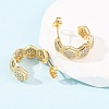 Brass Micro Pave Cubic Zirconia Stud Earrings EJEW-B153-03G-3