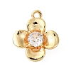 Brass Pave Clear Cubic Zirconia Charms LS-KK-V016-20G-1