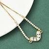 Heart Brass Micro Pave Cubic Zirconia Slider Bracelets BJEW-K248-02G-3