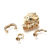 Brass Micro Pave Cubic Zirconia Fold Over Clasps KK-M318-25G-2
