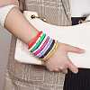 10Pcs 10 Colors Polymer Clay Heishi Beaded Stretch Bracelets BJEW-PH01445-4