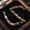 Star Brass Enamel Curb Chain Bracelets for Women BJEW-B125-02G-1