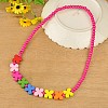 Colorful Wood Necklaces for Kids NJEW-JN00306-02-2