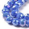 Electroplate Opaque Glass Beads Strands EGLA-H101-01D-3