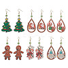 Christmas Printed Wood Dangle Earrings EJEW-JE06519-2