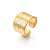 Ion Plating(IP) 304 Stainless Steel Snake Pattern Open Cuff Ring RJEW-S405-257G-4