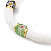 Natural White Shell Beads Stretch Bracelets BJEW-JB07266-02-4