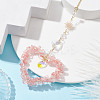 Heart Cherry Quartz Glass Chip Pendant Drcorations HJEW-JM01651-05-3