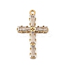 304 Stainless Steel Micro Pave Cubic Zirconia Pendants STAS-P431-40C-G-1