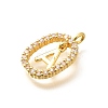 Brass Micro Pave Cubic Zirconia Pendants ZIRC-P123-01G-A01-2