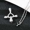 304 Stainless Steel Heart Cross Pendant Pet Urn Ashes Necklaces NJEW-S455-05P-5