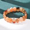 Dyed & Heated Natural Banded Agate Faceted Beaded Stretch Bracelets for Women BJEW-K251-07I-2