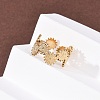 304 Stainless Steel Open Cuff Rings for Women RJEW-K309-36G-3