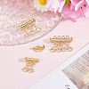 3Pcs 3 Styles Holes Brass Slide Lock Clasps KK-BBC0027-60-4