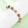 Natural Shoushan Stone & Picture Jasper & Glass Beads Stretch Bracelets for Women Men BJEW-P398-01A-1