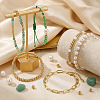 6Pcs 6 Styles Adjustable White Round Imitation Pearl & Glass & Brass Beaded Stretch Bracelet Sets HI6253-1-2