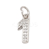Brass Micro Pave Clear Cubic Zirconia Charms KK-G544-04P-2