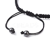 2Pcs Synthetic Turquoise & Hematite Braided Bracelets for Couple BJEW-JB11339-5