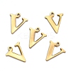 Ion Plating(IP) 304 Stainless Steel Alphabet Charms STAS-H122-V-G-2
