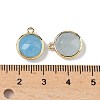 Dyed Natural White Jade Faceted Flat Round Charms G-U028-03G-10-3