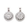 Brass Micro Pave Clear Cubic Zirconia Pendants KK-E068-VC301-2