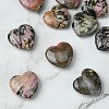 Natural Rhodonite Heart Palm Stone G-YW0001-54-2