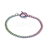 Ion Plating(IP) Rainbow Color 304 Stainless Steel Chain Bracelets for Women or Men BJEW-A039-04MC-1