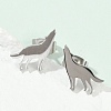 Non-Tarnish Wolf 304 Stainless Steel Stud Earrings for Women LS-EJEW-Z017-13P-1