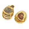 Rack Plating Brass Micro Pave Cubic Zirconia Pendants KK-Z063-49G-02-2