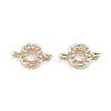 Brass Micro Pave Cubic Zirconia Letter Links ZIRC-I042-16G-O-1
