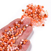 Opaque & Transparent Inside Colours Glass Seed Beads SEED-F004-4mm-02-5