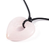 Natural Rose Quartz Pendant Necklaces NJEW-K268-01A-3