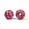 Independence Day Theme Wood European Beads WOOD-Z005-01A-02-2