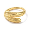 Brass Open Cuff Rings for Women RJEW-E292-21G-2