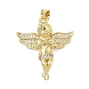 Brass Micro Pave Clear Cubic Zirconia Pendants KK-I476-15G-1