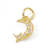 Brass Micro Pave Cubic Zirconia Charms ZIRC-F132-39G-1