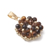 Natural Mixed Gemstone Faceted Round Cluster Flower Pendants PALLOY-MZ01197-4