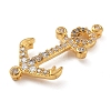Rack Plating Brass Micro Pave Clear Cubic Zirconia Slide Charms KK-A234-015G-2