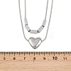 304 Stainless Steel Heart Pendant Double Layer Necklaces for Women LS-NJEW-K298-01P-3