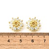 Flower Brass Clear Cubic Zirconia Bead Caps KK-V008-08A-G-3