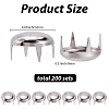 200Pcs Brass Four-Claw Rivets KK-GF0001-20P-2
