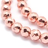 Electroplate Non-magnetic Synthetic Hematite Beads Strands G-L485-03C-RG-2
