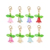 8Pcs Tulip Acrylic & Glass Pendant Decorations HJEW-JM03081-01-2