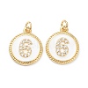 Brass Micro Pave Clear Cubic Zirconia Charms ZIRC-I052-16G-06-2