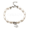 304 Stainless Steel Dog Charm Bracelets for Women BJEW-C098-10P-4