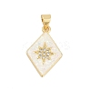 Brass Micro Pave Cubic Zirconia Pendants KK-I723-43G-1