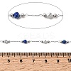 Handmade Natural Lapis Lazuli & Synthetic Howlite Beads & 316 Stainless Steel Round Link Chains CHS-L033-07P-03-2