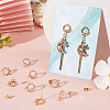 10Pcs Brass Micro Pave Clear Cubic Zirconia Flower Wreath Stud Earring Findings KK-BBC0008-34-4